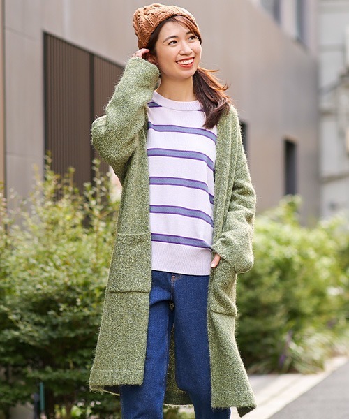 チチカカ（チチカカ）の「スリットニットロング　カーディガン（カーディガン/ボレロ・レディース・ベージュ/カーキ/ピンク・FREE）」の3枚目の写真