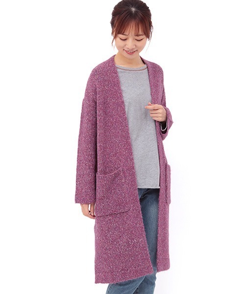 チチカカ（チチカカ）の「スリットニットロング　カーディガン（カーディガン/ボレロ・レディース・ベージュ/カーキ/ピンク・FREE）」の9枚目の写真