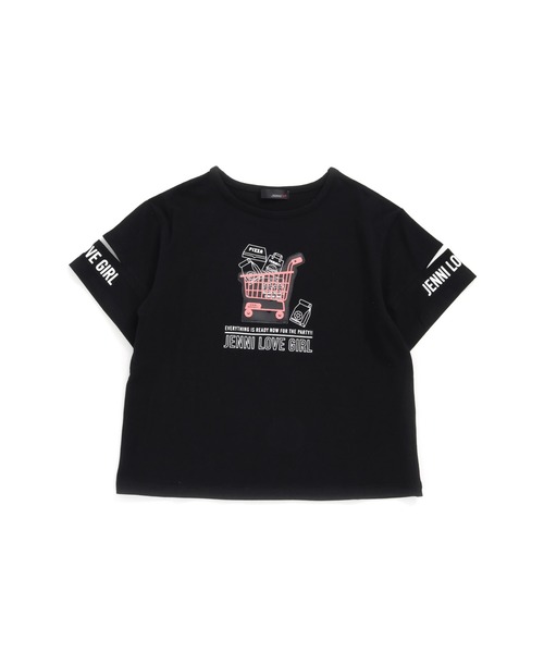 JENNI love（ジェニィラブ）の「袖あきカートモチーフTシャツ（Tシャツ/カットソー・キッズ・ブラック/ピンク/ミント・130cm/140cm/150cm/160cm）」の2枚目の写真