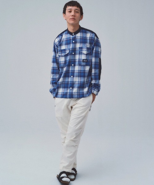 NANGA（ナンガ）の「【NANGA Mt. & Sea】チェックシャツ（シャツ/ブラウス・メンズ・ベージュ/オレンジ/ブルー・MEDIUM/LARGE）」の5枚目の写真