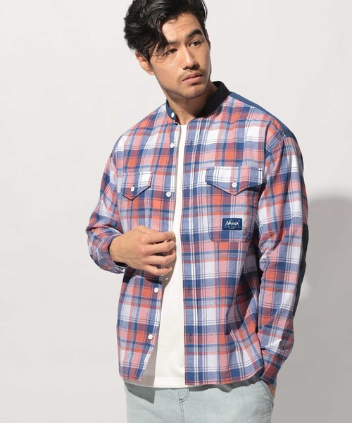 NANGA（ナンガ）の「【NANGA Mt. & Sea】チェックシャツ（シャツ/ブラウス・メンズ・ベージュ/オレンジ/ブルー・MEDIUM/LARGE）」の12枚目の写真