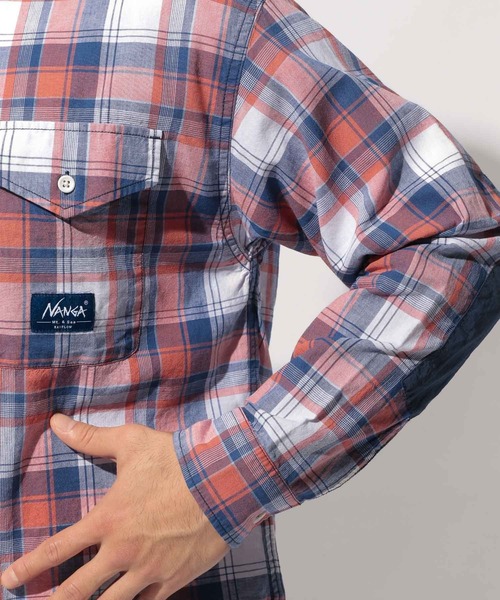 NANGA（ナンガ）の「【NANGA Mt. & Sea】チェックシャツ（シャツ/ブラウス・メンズ・ベージュ/オレンジ/ブルー・MEDIUM/LARGE）」の18枚目の写真
