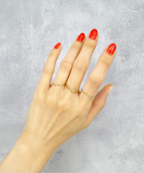 ISOLATION（アイソレーション）の「【ISOLATION / アイソレーション】14KGF CZ Ring / ゴールドフィルド キュービックジルコニアリング（リング・レディース・ゴールド・#9/#11/#13）」の2枚目の写真