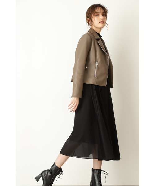 JILL STUART（ジルスチュアート）の「◆エディスライダースジャケットブルゾン（ライダースジャケット・レディース・ブラック/ブラウン・SMALL/MEDIUM）」の6枚目の写真