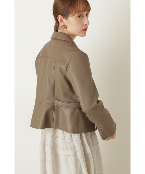 JILL STUART（ジルスチュアート）の「◆エディスライダースジャケットブルゾン（ライダースジャケット・レディース・ブラック/ブラウン・SMALL/MEDIUM）」の5枚目の写真