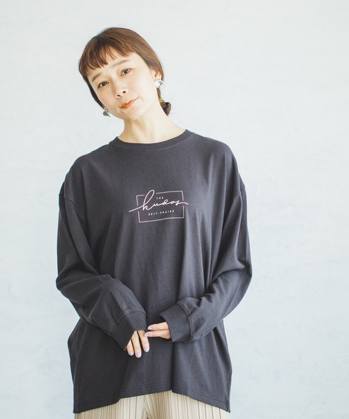 pairmanon（ペアマノン）の「【へビーウェイトUSAコットン100%】【ママサイズ】オリジナルロゴプリントロンT（Tシャツ/カットソー・レディース・ブラウン系その他/グリーン系その他/ブラック系その他3/ホワイト系その他2/ホワイト系その他/ブラウン系その他7/ブラック系その他/ベージュ系その他4/ブラック系その他2/ホワイト系その他3・FREE）」の6枚目の写真