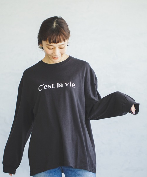 pairmanon（ペアマノン）の「【へビーウェイトUSAコットン100%】【ママサイズ】オリジナルロゴプリントロンT（Tシャツ/カットソー・レディース・ブラウン系その他/グリーン系その他/ブラック系その他3/ホワイト系その他2/ホワイト系その他/ブラウン系その他7/ブラック系その他/ベージュ系その他4/ブラック系その他2/ホワイト系その他3・FREE）」の7枚目の写真