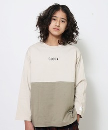 jeans-b | ジーンズベー GLORY ビッグ９分袖切り替えＴシャツ(Tシャツ/カットソー)