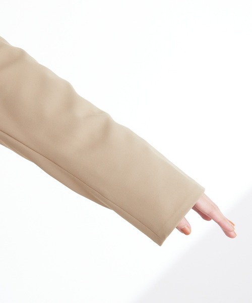 VIS（ビス）の「【選べる着丈】【洗える】【セットアップ対応】シワになりにくい美人丈、ノーカラージャケット（ノーカラージャケット・レディース・ブラック/ベージュ/ダークラベンダー・TM/TS/S/M）」の14枚目の写真