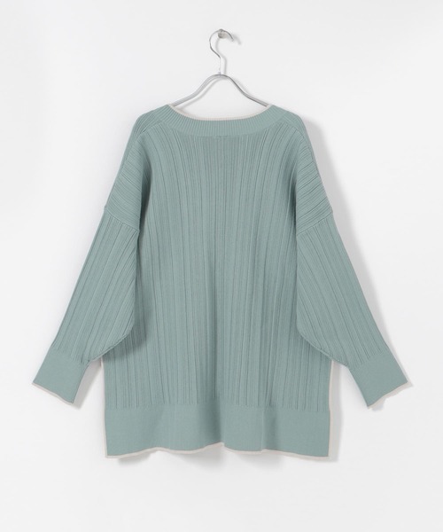 SENSE OF PLACE by URBAN RESEARCH(センスオブプレイスバイアーバンリサーチ)の「リブラインチュニックセーター(ニット/セーター・レディース・ブラック/ライトブルー/アイボリー・ONE)」の18枚目の写真