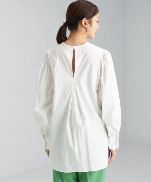 green label relaxing（グリーンレーベルリラクシング）の「＜Tavii＞ スクエア ネック ボリューム スリーブ ブラウス（シャツ/ブラウス・レディース・ブラック/オフホワイト・FREE）」の7枚目の写真