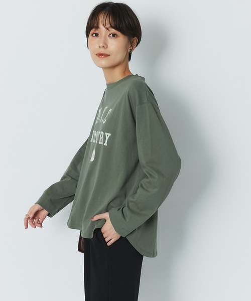 un dix cors（アンディコール）の「ヴィンテージライクな大人トレーナー　ロゴプルオーバーカットソー（Tシャツ/カットソー・レディース・チャコールグレー/カーキ/アイボリー・FREE）」の5枚目の写真