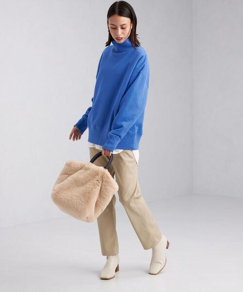 green label relaxing(グリーンレーベルリラクシング)の「ウラキモウ ハイネック プルオーバー スウェット(スウェット・レディース・ブラック/オフホワイト/コバルトブルー・FREE)」の18枚目の写真