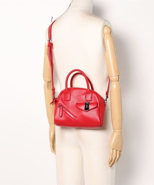 jouetie（ジュエティ）の「【jouetie / ジュエティ】 グレインPU ライダース ミニボストンバッグ（ボストンバッグ・レディース・アイボリー/ベージュ/ダークグリーン/ブラック/ワイン/キャメル/ネイビー/レッド/ダークブラウン/シルバー・FREE）」の17枚目の写真