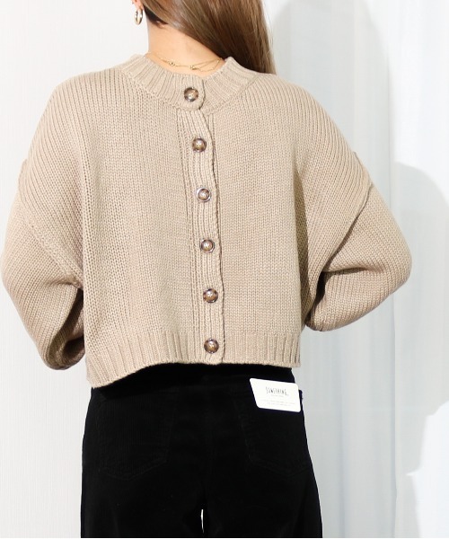 Per sist ence（パーシエンス）の「Per sist ence/パーシエンス　2WAY ショートカーディガン（カーディガン/ボレロ・レディース・ブラウン/ブラック/アイボリー/ベージュ/オフホワイト/ブルー/グリーン/ピンク/パープル/ブラック×ブラック・FREE）」の6枚目の写真