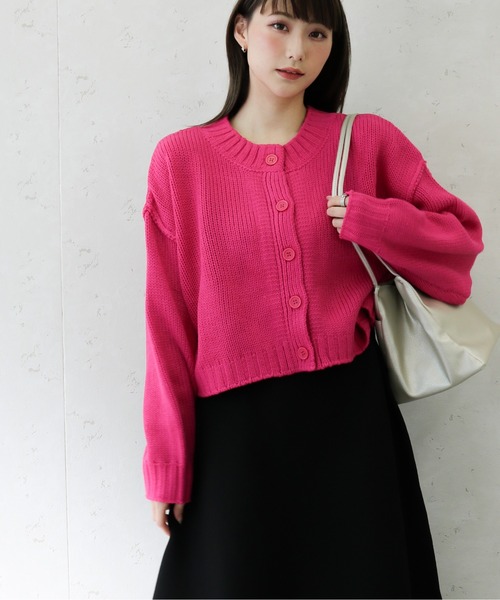 Per sist ence（パーシエンス）の「Per sist ence/パーシエンス　2WAY ショートカーディガン（カーディガン/ボレロ・レディース・ブラウン/ブラック/アイボリー/ベージュ/オフホワイト/ブルー/グリーン/ピンク/パープル/ブラック×ブラック・FREE）」の10枚目の写真