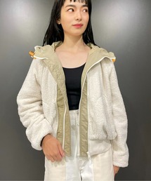 DIESEL | レディース テディジャケット パーカー ミックスファブリック(ブルゾン)