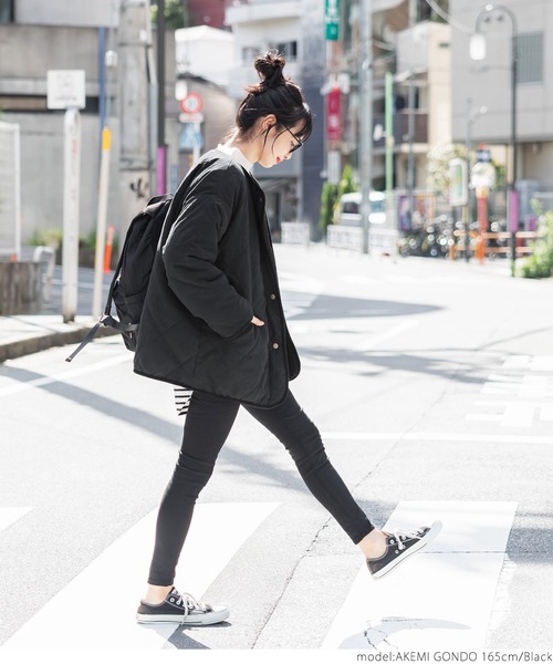 coca(coca)(コカ)の「キルティング×ボアリバーシブルコート(ノーカラーコート・レディース・ブラック/カーキ・ONE SIZE)」の11枚目の写真