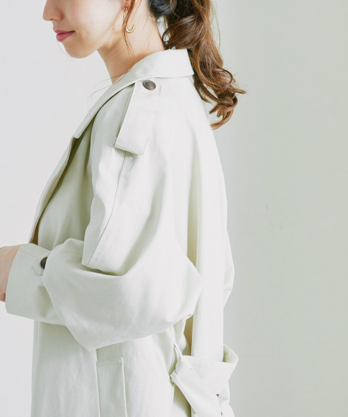 Fizz（フィズ）の「【Fizz/フィズ】　ツイルオーバーサイズロングトレンチコート（トレンチコート・レディース・ベージュ/オフホワイト/カーキ/イエロー・FREE）」の19枚目の写真