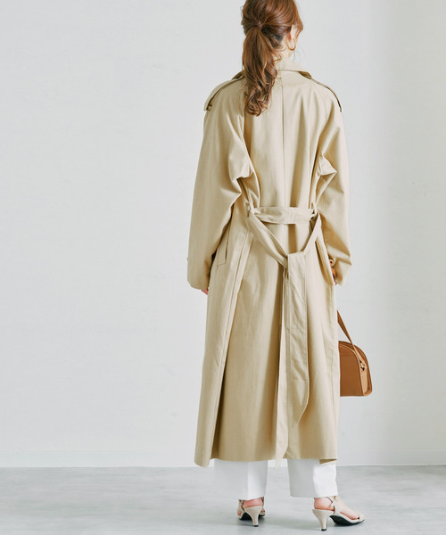 Fizz（フィズ）の「【Fizz/フィズ】　ツイルオーバーサイズロングトレンチコート（トレンチコート・レディース・ベージュ/オフホワイト/カーキ/イエロー・FREE）」の15枚目の写真