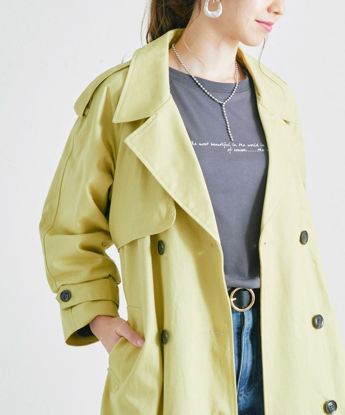 Fizz（フィズ）の「【Fizz/フィズ】　ツイルオーバーサイズロングトレンチコート（トレンチコート・レディース・ベージュ/オフホワイト/カーキ/イエロー・FREE）」の20枚目の写真