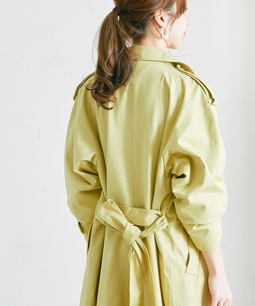 Fizz（フィズ）の「【Fizz/フィズ】　ツイルオーバーサイズロングトレンチコート（トレンチコート・レディース・ベージュ/オフホワイト/カーキ/イエロー・FREE）」の14枚目の写真
