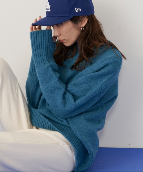 Auntie Rosa Holiday（アンティローザホリデー）の「カラークルーニットプルオーバー（ニット/セーター・レディース・コーラルピンク/アイボリー/ライトブルー/ブラック・FREE）」の14枚目の写真