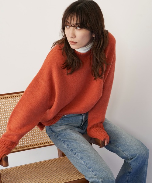 Auntie Rosa Holiday（アンティローザホリデー）の「カラークルーニットプルオーバー（ニット/セーター・レディース・コーラルピンク/アイボリー/ライトブルー/ブラック・FREE）」の21枚目の写真