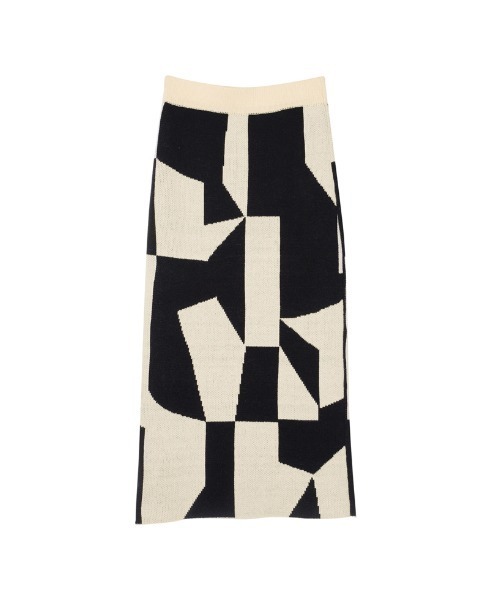 Re:EDIT(リエディ)の「ジオメトリックニットタイトスカート(スカート・レディース・ブラウン/アイボリー・MEDIUM/SHORT/LARGE)」の15枚目の写真