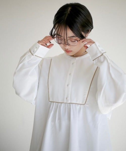 spoon store(スプーンストア)の「ヨークパイピングバンドカラーシャツ(シャツ/ブラウス・レディース・ブラック/ホワイト系その他・フリー)」の22枚目の写真