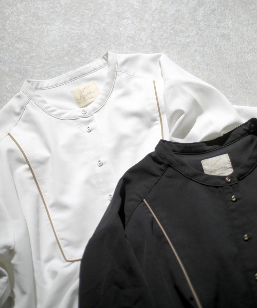 spoon store(スプーンストア)の「ヨークパイピングバンドカラーシャツ(シャツ/ブラウス・レディース・ブラック/ホワイト系その他・フリー)」の21枚目の写真