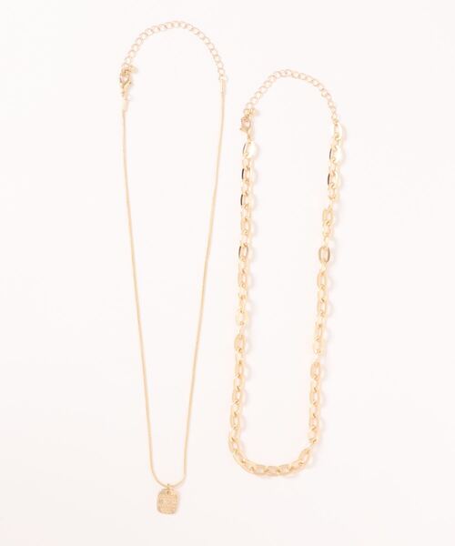 kutir（クティール）の「kutirlune／2Pスクエアコインネックレス（ネックレス・レディース・シルバー/ゴールド・FREE）」の3枚目の写真