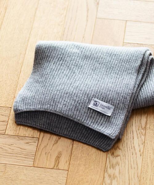 JOHNSTONS（ジョンストンズ）＞カシミヤ ニット リブ マフラー