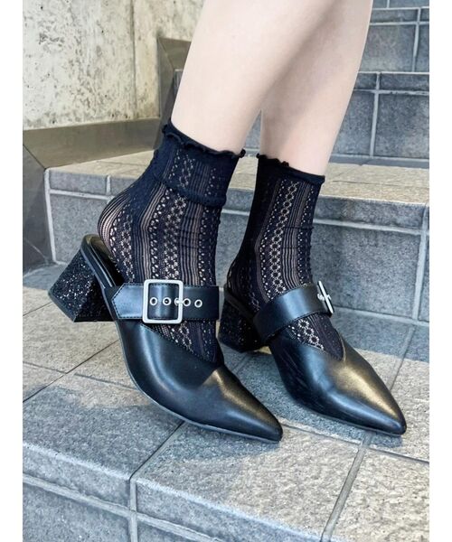 EATME(イートミー)の「ベルテッドミュール(パンプス・レディース・ブラック/ラベンダー・S/M/L)」の5枚目の写真