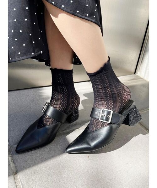 EATME(イートミー)の「ベルテッドミュール(パンプス・レディース・ブラック/ラベンダー・S/M/L)」の6枚目の写真