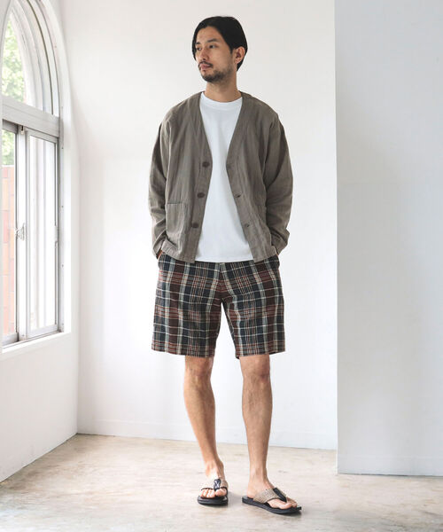 BEAMS LIGHTS（ビームスライツ）の「BEAMS LIGHTS / トゥルーコットン ガーゼ カーディガン（カーディガン/ボレロ・メンズ・ブラック系その他4/ブラウン系その他2・SMALL/MEDIUM/LARGE）」の8枚目の写真