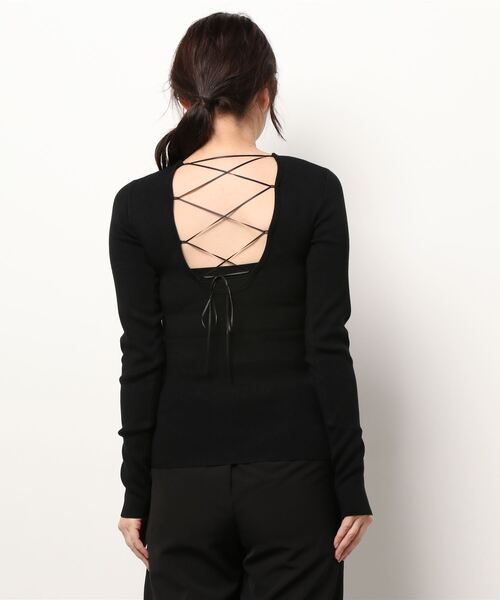 ENVYM（アンビー）の「タイバックＫＮＩＴ（ニット/セーター・レディース・ブラック/ホワイト/ベージュ・FREE）」の19枚目の写真