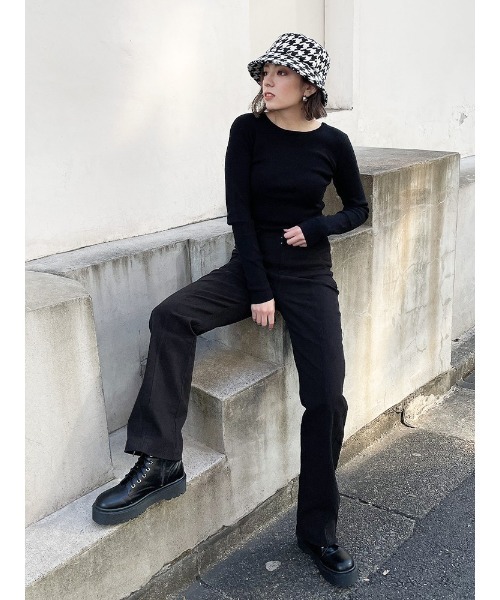 ENVYM（アンビー）の「タイバックＫＮＩＴ（ニット/セーター・レディース・ブラック/ホワイト/ベージュ・FREE）」の6枚目の写真