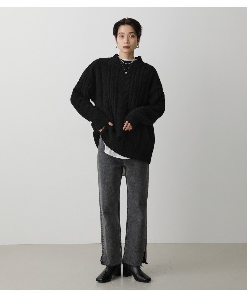 AZUL by moussy(アズールバイマウジー)の「CHENILLE SHAGGY H/N KNIT(ニット/セーター・レディース・ブラック/ライトグリーン/アイボリー・SMALL/MEDIUM)」の15枚目の写真