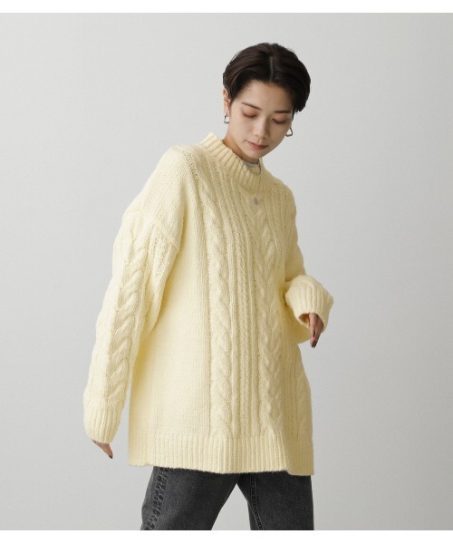 AZUL by moussy(アズールバイマウジー)の「CHENILLE SHAGGY H/N KNIT(ニット/セーター・レディース・ブラック/ライトグリーン/アイボリー・SMALL/MEDIUM)」の4枚目の写真