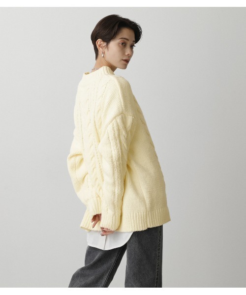 AZUL by moussy(アズールバイマウジー)の「CHENILLE SHAGGY H/N KNIT(ニット/セーター・レディース・ブラック/ライトグリーン/アイボリー・SMALL/MEDIUM)」の5枚目の写真