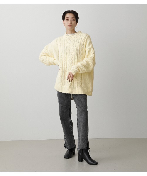AZUL by moussy(アズールバイマウジー)の「CHENILLE SHAGGY H/N KNIT(ニット/セーター・レディース・ブラック/ライトグリーン/アイボリー・SMALL/MEDIUM)」の6枚目の写真