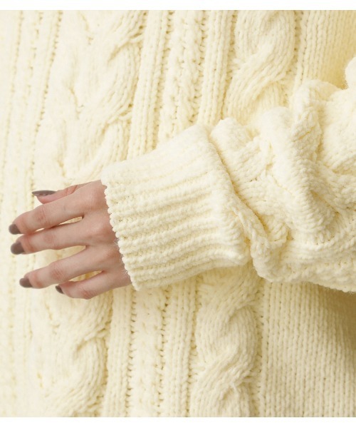 AZUL by moussy(アズールバイマウジー)の「CHENILLE SHAGGY H/N KNIT(ニット/セーター・レディース・ブラック/ライトグリーン/アイボリー・SMALL/MEDIUM)」の12枚目の写真