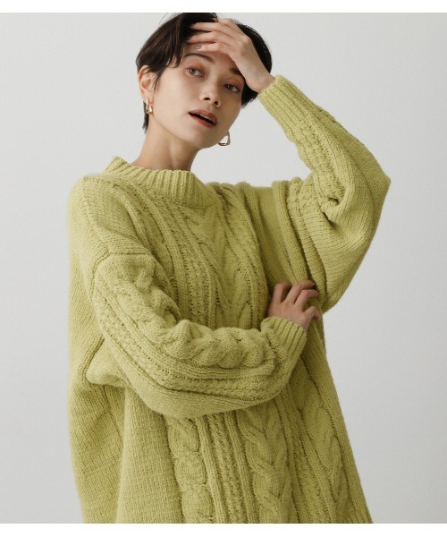 AZUL by moussy(アズールバイマウジー)の「CHENILLE SHAGGY H/N KNIT(ニット/セーター・レディース・ブラック/ライトグリーン/アイボリー・SMALL/MEDIUM)」の22枚目の写真