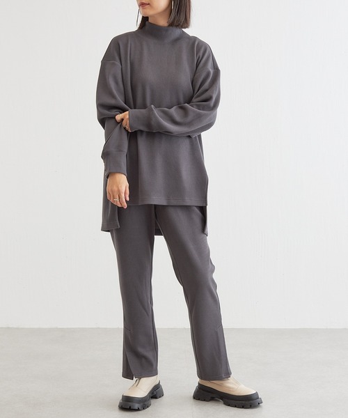 BONbazaar（ボンバザール）の「リブカットチュニックトップス（Tシャツ/カットソー・レディース・チャコールグレー/アイボリー/ブラック・FREE）」の9枚目の写真