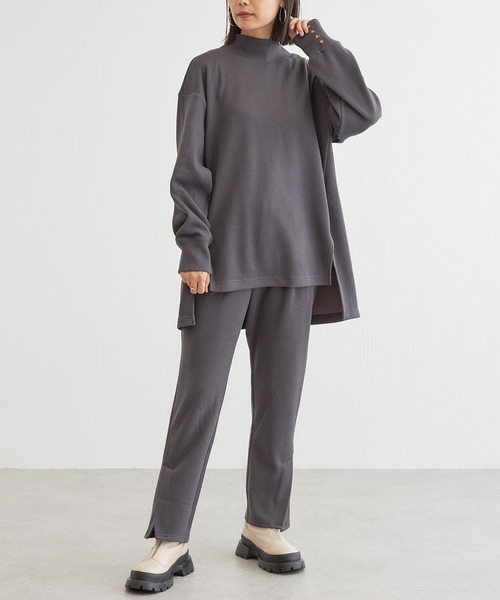 BONbazaar（ボンバザール）の「リブカットチュニックトップス（Tシャツ/カットソー・レディース・チャコールグレー/アイボリー/ブラック・FREE）」の4枚目の写真