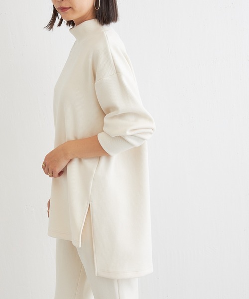 BONbazaar（ボンバザール）の「リブカットチュニックトップス（Tシャツ/カットソー・レディース・チャコールグレー/アイボリー/ブラック・FREE）」の10枚目の写真