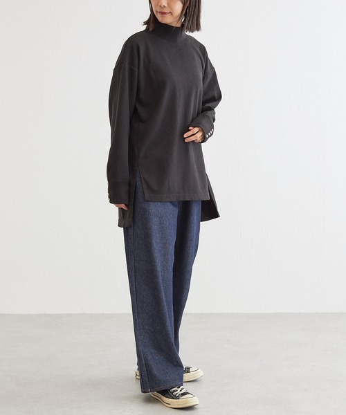 BONbazaar（ボンバザール）の「リブカットチュニックトップス（Tシャツ/カットソー・レディース・チャコールグレー/アイボリー/ブラック・FREE）」の18枚目の写真