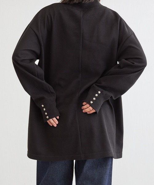 BONbazaar（ボンバザール）の「リブカットチュニックトップス（Tシャツ/カットソー・レディース・チャコールグレー/アイボリー/ブラック・FREE）」の13枚目の写真