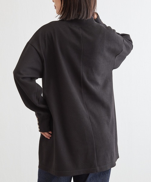 BONbazaar（ボンバザール）の「リブカットチュニックトップス（Tシャツ/カットソー・レディース・チャコールグレー/アイボリー/ブラック・FREE）」の8枚目の写真